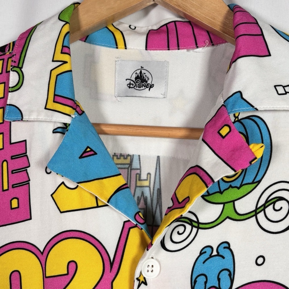 Disney World Parks Button Up Shirt Small Pixar Toy Story Mickey Minnie Castle 24 - Picture 3 of 6
